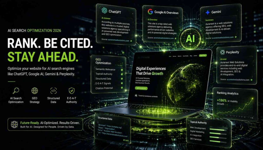 AI search engines optimization guide — GEO optimization checklist and AI SEO strategy for ChatGPT, Gemini, and Google AI Overviews in 2026