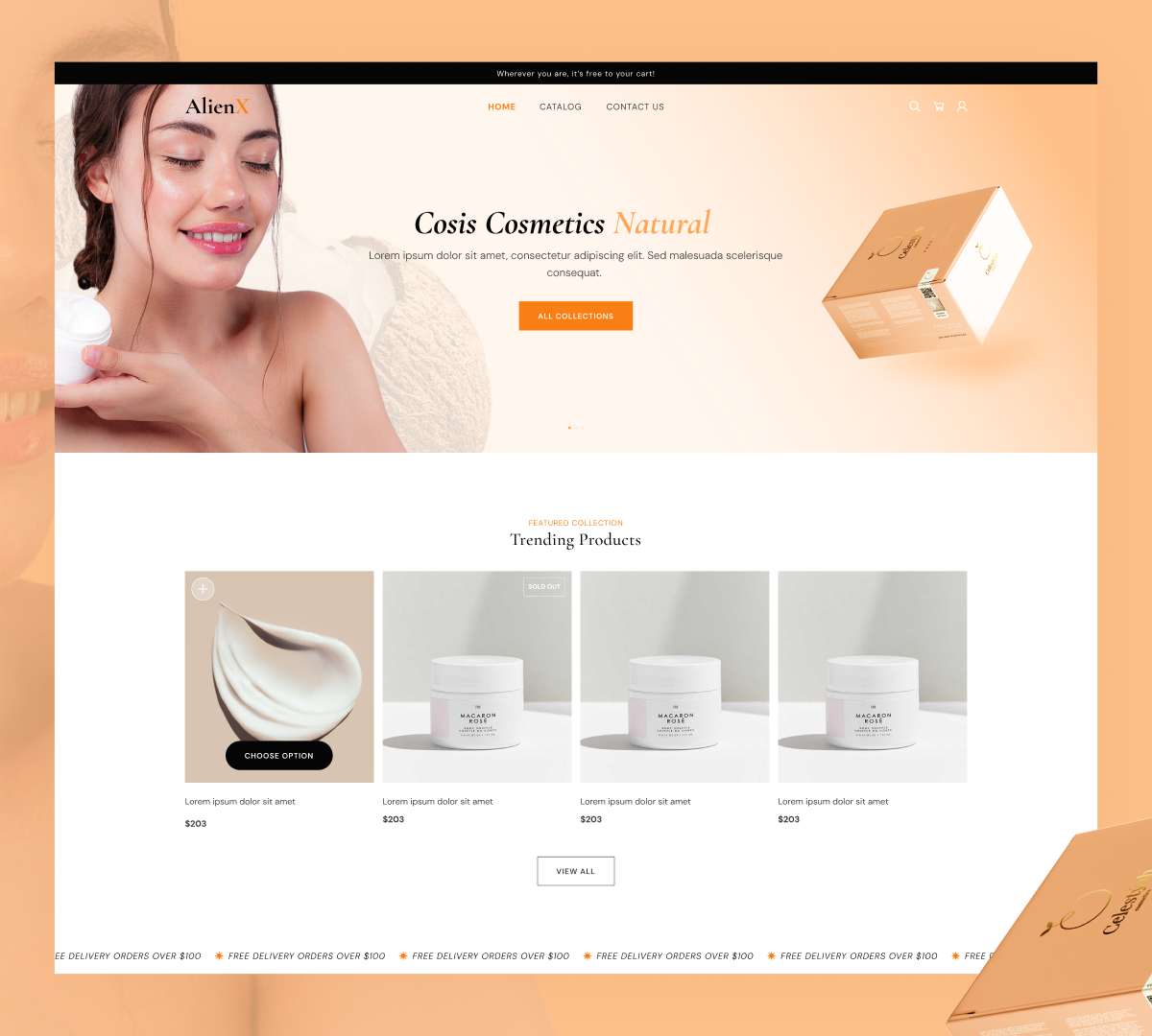 Cosmetics & Beauty eCommerce Homepage Design